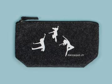 Filztasche schwarz mit www