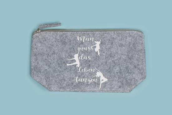 filztasche grau mit spruch