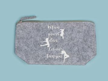 Filztasche grau mit Spruch