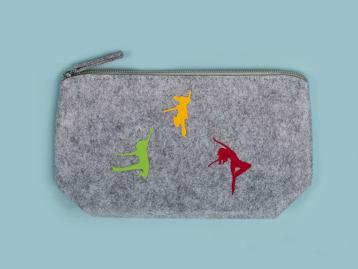 Filztasche grau mit www