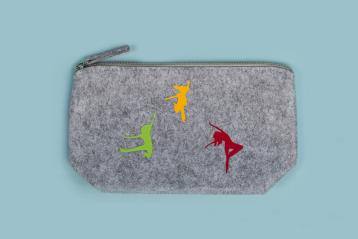 Filztasche grau mit www